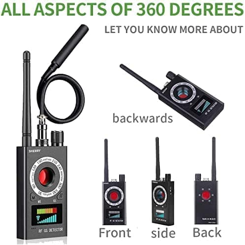 5 3 Bug Detector for Hidden Spy Camera,Anti Spy Detector,Wireless Bug Detector, Hidden Device Scanner for Bug GPS Tracker Privacy Scanner Finder
