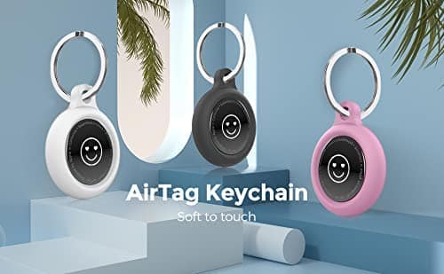 7 GENREEN Waterproof AirTag Holder with Keychain for Apple AirTag,4 Pack AirTag Silicone Key Ring Compatible with Apple Air Tag Case,Air Tags Accessories Air Tag Tracking for Dog Pet Collar Wallet Cell Phones