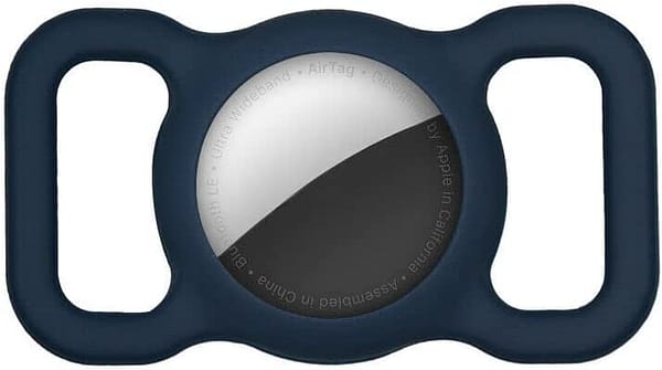 Silicone Pet Protective Case for Airtag Loop Apple GPS Finder Dog Cat Collar AU (Navy Blue)