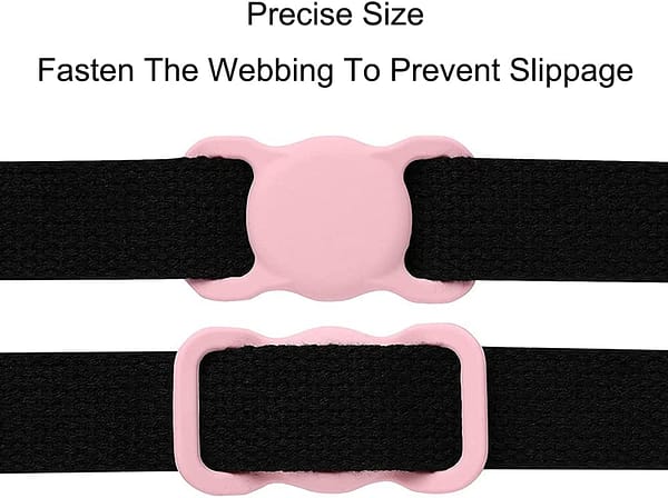 Silicone Case Compatible with AirTag Pet Collar, AirTag Protective Case for Dog Cat Collar 2 PCS (2-Black)