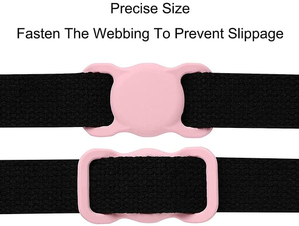 Silicone Case Compatible with AirTag Pet Collar, AirTag Protective Case for Dog Cat Collar 2 PCS (2-Black)