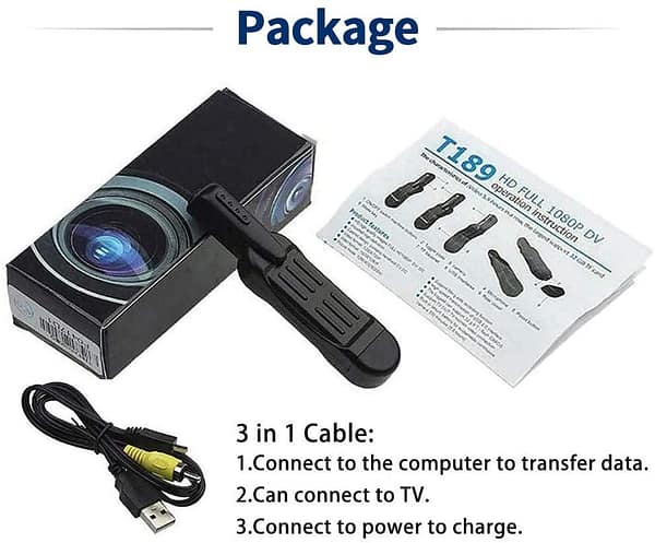 Clip 1080P HD Camera Lapel Camera for Classroom Learning Home Office Care Personal
