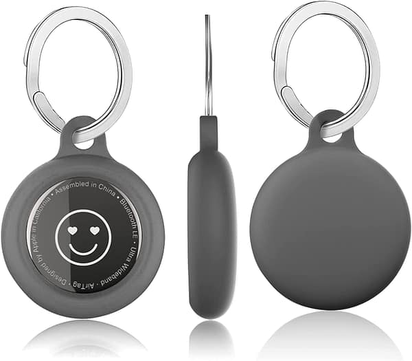 4 Pack AirTag Keychain Silicone Air Tags Holder Protective Case Compatible with Apple Air tag Keychain ,Accessories Holder for Air Tag Apple , Airtag Case Holder Loop Keyring Secure Tag Tracker.