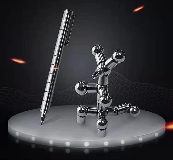 Magnetic Fidget Pen, Sculpture Building Toys, Relieving Stress Boredom ADHD Autism, Adult and Children Stress Relief Creative Magnetic Pen (Gold)