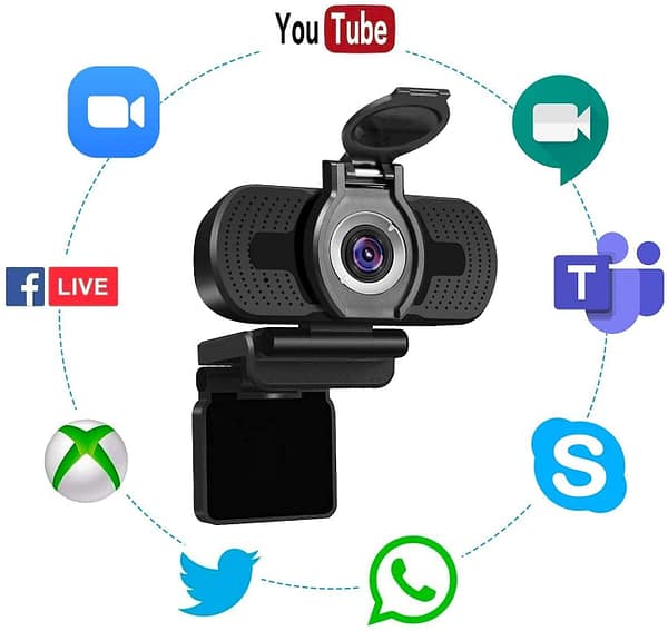 USB Webcam with Microphone&Tripod.1080 30 FPS HD Computer Camera with Wide View Angle,Multi-Compatible Web Cameras for Computer, USB Camera for Video Conferencing, Recording, and Streaming
