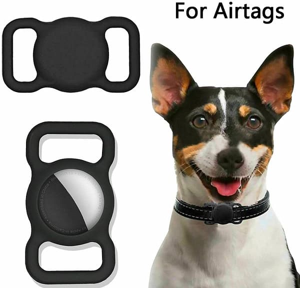 Silicone Pet Protective Case for Airtag Loop Apple GPS Finder Dog Cat Collar AU (Black)