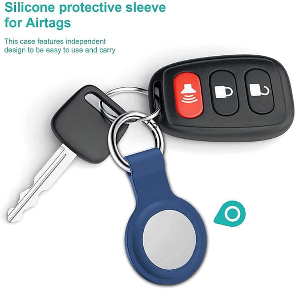 Silicone Protective Cover for Airtags, Tracker Holder with Keychain, Bluetooth Finder Case,   Anti-Scratch Protective Skin Cover ?for Tracker Bluetooth Tracker Accessories, Mini Easy To   Carry (4Pcs)