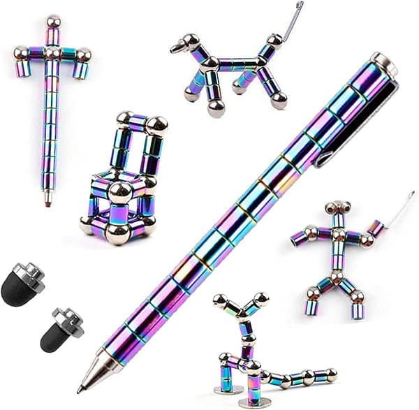 Decompression Magnetic Metal Pen, Eliminate Pressure Fidget Gadgets, Multifunction Writing Magnet Ballpoint Pen, Kids or Friends