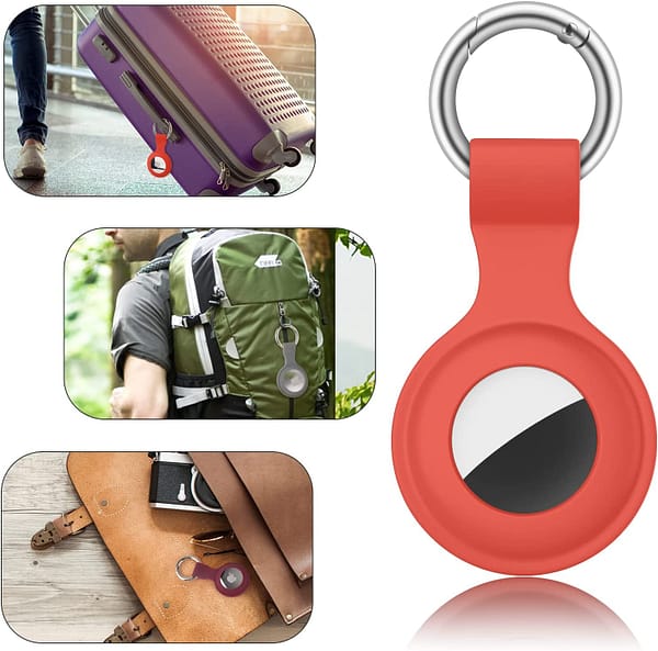 [4 Pack] Soft AirTag Case for Apple AirTags 2021, Keychain AirTags Case with Anti-Lost Key Ring, Anti-Scratch Lightweight Secure Holder Protective Cover with Key Ring for AirTags Holder Keychain Accessories