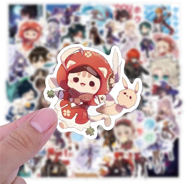 50-Pcs Genshin Impact Anime Stickers Vinyl Waterproof Trendy Stickers for Teens Boys Girls Adults Laptop Water Bottle Hydro Flask Skateboard Scrapbook Computer Decor Decals