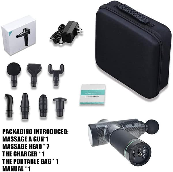 Massage Gun for Muscle Body Pain Relief & Relax,Electric Super Quiet Handheld Deep Tissue Muscle Massager Fast Recovery with 30 Speeds Level & 7 Massage Heads