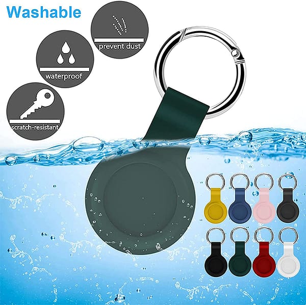 Silicone Protective Cover for Airtags, Tracker Holder with Keychain, Bluetooth Finder Case,   Anti-Scratch Protective Skin Cover ?for Tracker Bluetooth Tracker Accessories, Mini Easy To   Carry (4Pcs)