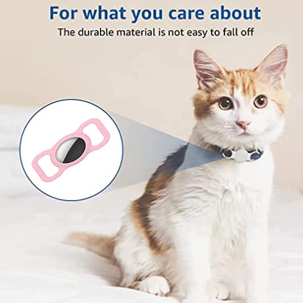 Airtag Dog Collar Pet Collar Dog Silicone Protective Cover Collar Cat Pet Loss Prevention Collar Tracker Locator Silicone Case Suitable for AirTags