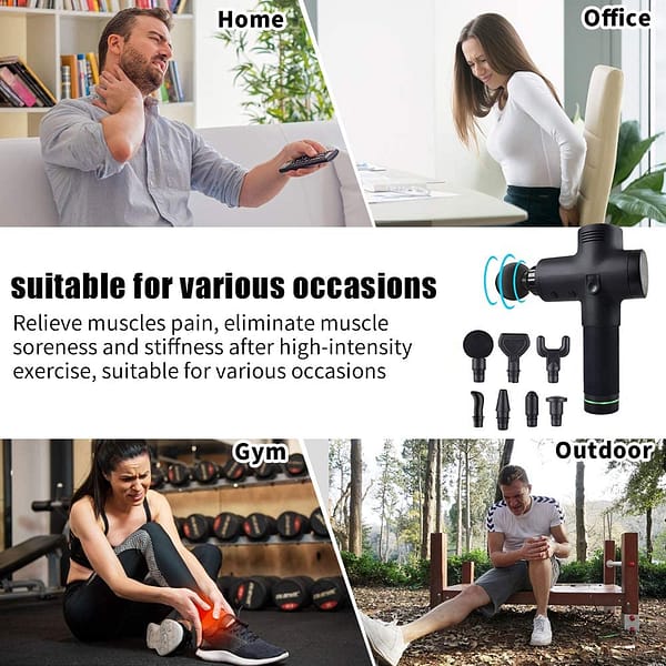 Muscle Body Massage Gun, Handheld Muscle Massage Gun ，30 Speeds Percussion Muscle Massager Gun with 7 Massager Heads Gun Massager for Deep Tissue Massage