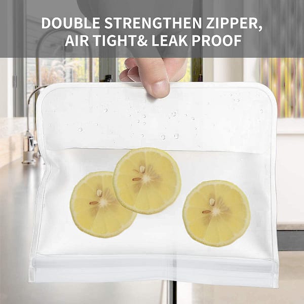 Kitchen Organizer Extra Thick Reusable Food Storage Bags 10 Pack, Sandwich Lunch Bag for Healthy Snacks & Sweets, Kitchen Storage & Organisation for Food, Green Fridge Organiser