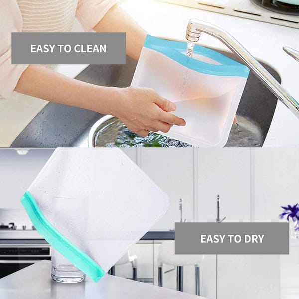 17 PCS Reusable Freezer Bags for Food Storage, BPA Free Storage Bags Extra Thick Sandwich Leakproof Eco-Friendly Ziplock Baggies for Foods Storage Kitchen Tools & Gadgets Organizers Lunch Boxes