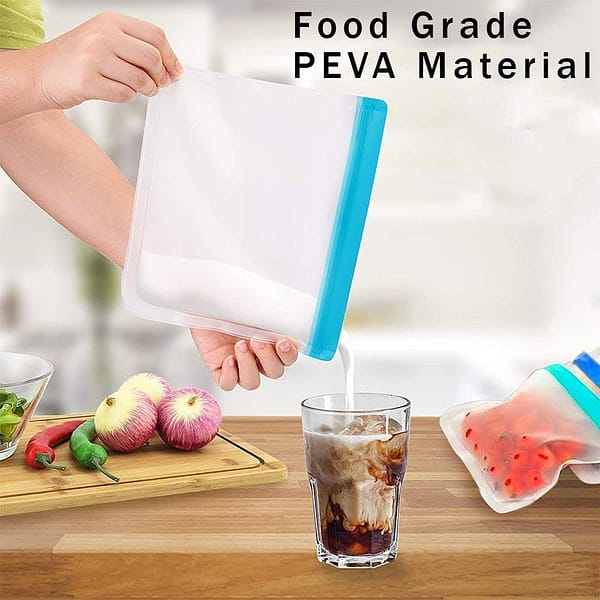 17 PCS Reusable Freezer Bags for Food Storage, BPA Free Storage Bags Extra Thick Sandwich Leakproof Eco-Friendly Ziplock Baggies for Foods Storage Kitchen Tools & Gadgets Organizers Lunch Boxes