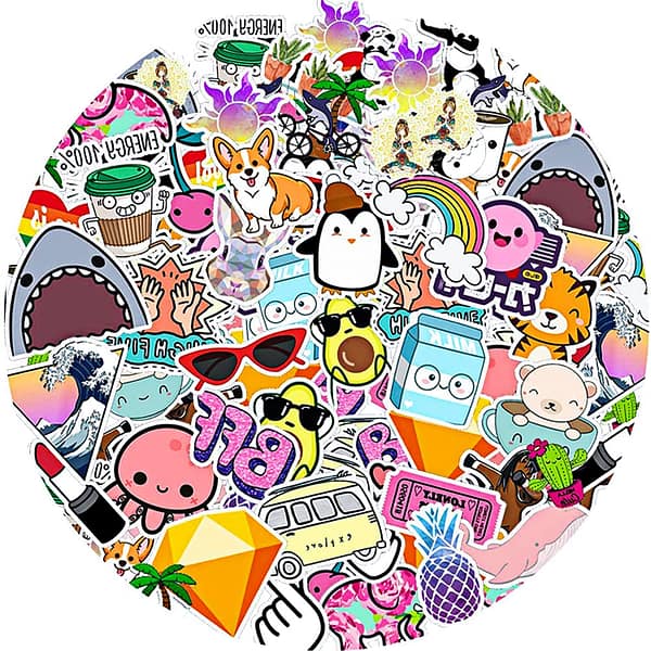 EOCOYAR Cute Stickers for Water Bottles Hydroflasks Skateboard Laptop, 100 PCS Waterproof Stickers for Teens&Girls, Stickers Packs Waterproof Girly Stickers Kawaii Stickers