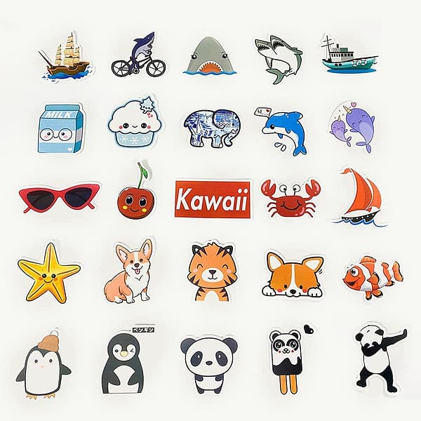 EOCOYAR Cute Stickers for Water Bottles Hydroflasks Skateboard Laptop, 100 PCS Waterproof Stickers for Teens&Girls, Stickers Packs Waterproof Girly Stickers Kawaii Stickers