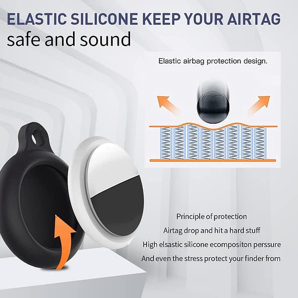 4 Pack Waterproof AirTag Holder,Protective Case for Airtags, Anti-Scratch Silicone Case Cover Tracker Holder Compatible with Apple Airtag, Keychain Accessories for Air Tag (2021)
