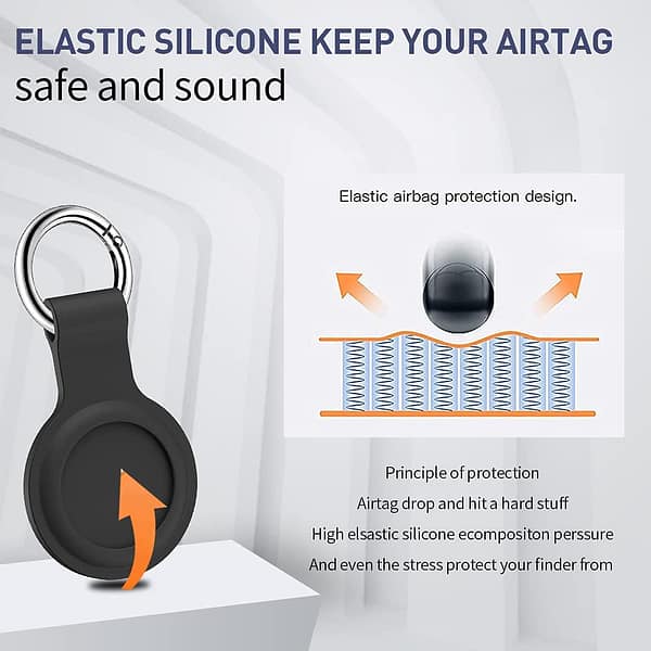 4 Pack Keychain for AirTag,Silicone Case Compatible with Apple Air Tags(2021), 4 Key Ring Loop Holder for Airtags,AirTag Keychain Accessories
