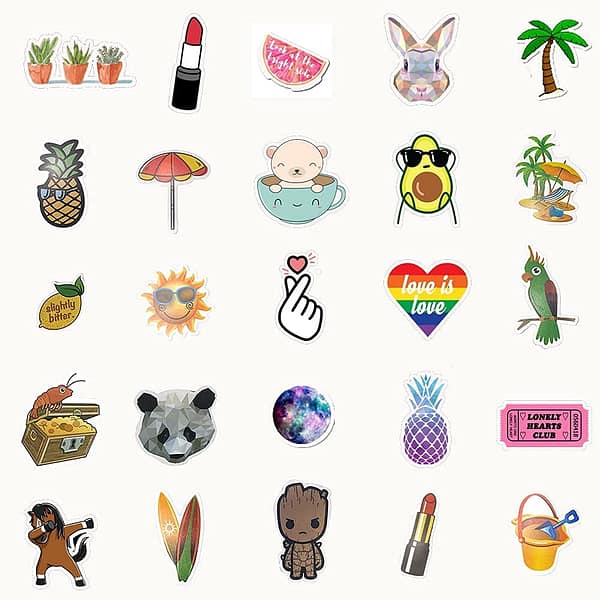 EOCOYAR Cute Stickers for Water Bottles Hydroflasks Skateboard Laptop, 100 PCS Waterproof Stickers for Teens&Girls, Stickers Packs Waterproof Girly Stickers Kawaii Stickers