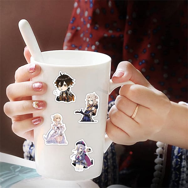 50-Pcs Genshin Impact Anime Stickers Vinyl Waterproof Trendy Stickers for Teens Boys Girls Adults Laptop Water Bottle Hydro Flask Skateboard Scrapbook Computer Decor Decals