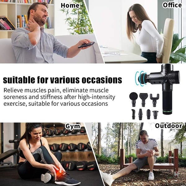 Massage Gun for Muscle Body Pain Relief & Relax,Electric Super Quiet Handheld Deep Tissue Muscle Massager Fast Recovery with 30 Speeds Level & 7 Massage Heads