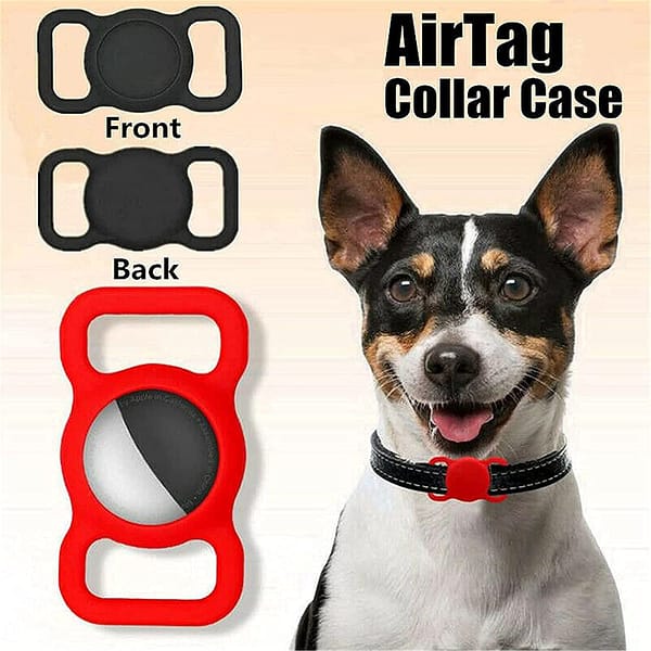Notewisher 2Pcs Silicone Protective Case for Airtag Dog Anti-Lost Locator Holder Adjustable GPS Finder for Pets Elderly 1