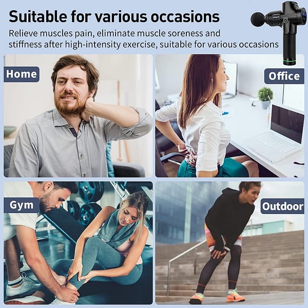 Professional Muscle Massage Gun,Powerful Electric Handheld Deep Muscle Percussion Massager,Super Quiet Cordless 30 Speeds 7 Massage Heads, Muscle Body Pain Relief & Relax
