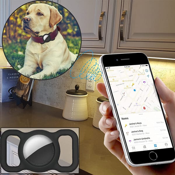 New Apple Airtags Case for Pet Collar, Pet Loop Holder Air Tag, Dog Cat Collar Loop Anti-Lost Locator, Bluetooth Locator Tracker for Pet Dog Cat Collar (2 PCS)