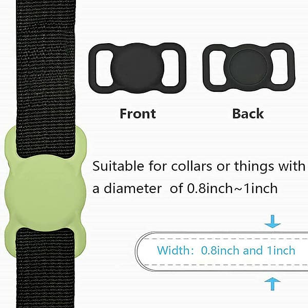 2 Pcs Airtag Dog Collar Holder, Pet Silicone Protective Case for Apple Airtag GPS Finder Dog Cat Collar Loop, Bluetooth Tracker Cover Bluetooth Finder Case for Pet Children Elderly Bags (D)