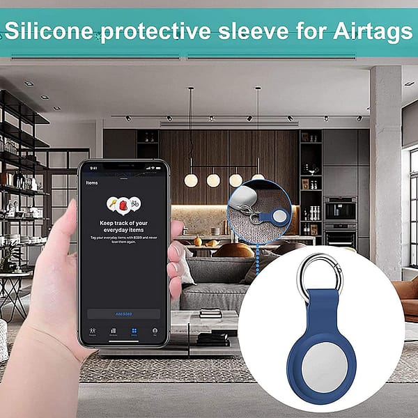 Silicone Protective Cover for Airtags, Tracker Holder with Keychain, Bluetooth Finder Case,   Anti-Scratch Protective Skin Cover ?for Tracker Bluetooth Tracker Accessories, Mini Easy To   Carry (4Pcs)