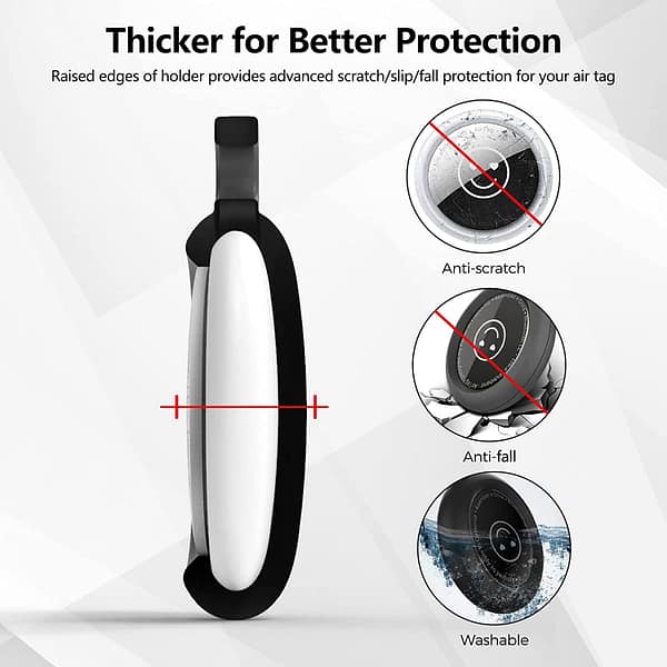 4 Pack AirTag Keychain Silicone Air Tags Holder Protective Case Compatible with Apple Air tag Keychain ,Accessories Holder for Air Tag Apple , Airtag Case Holder Loop Keyring Secure Tag Tracker.