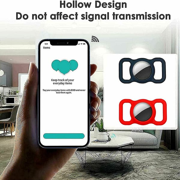 Silicone Pet Protective Case for Airtag Loop Apple GPS Finder Dog Cat Collar AU (Black)