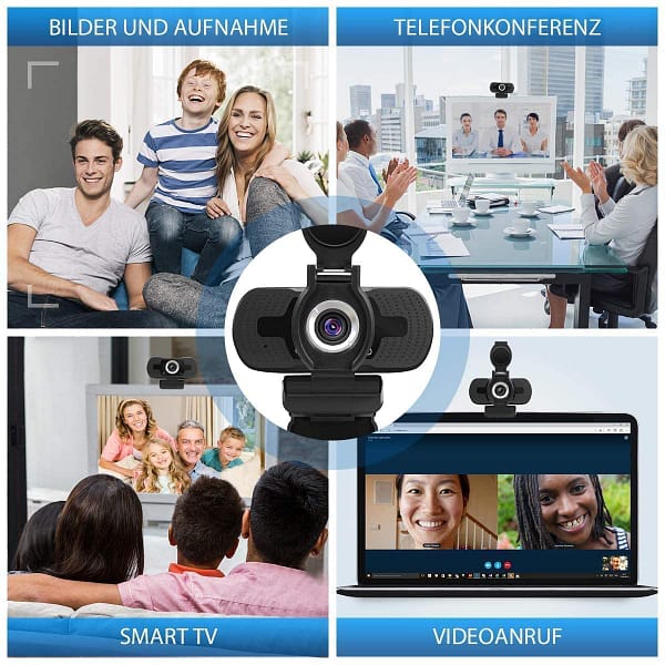 USB Webcam with Microphone&Tripod.1080 30 FPS HD Computer Camera with Wide View Angle,Multi-Compatible Web Cameras for Computer, USB Camera for Video Conferencing, Recording, and Streaming