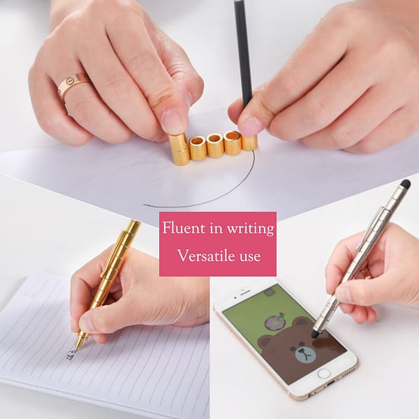 Magnetic Fidget Pen, Sculpture Building Toys, Relieving Stress Boredom ADHD Autism, Adult and Children Stress Relief Creative Magnetic Pen (Gold)