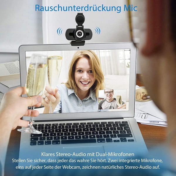 USB Webcam with Microphone&Tripod.1080 30 FPS HD Computer Camera with Wide View Angle,Multi-Compatible Web Cameras for Computer, USB Camera for Video Conferencing, Recording, and Streaming