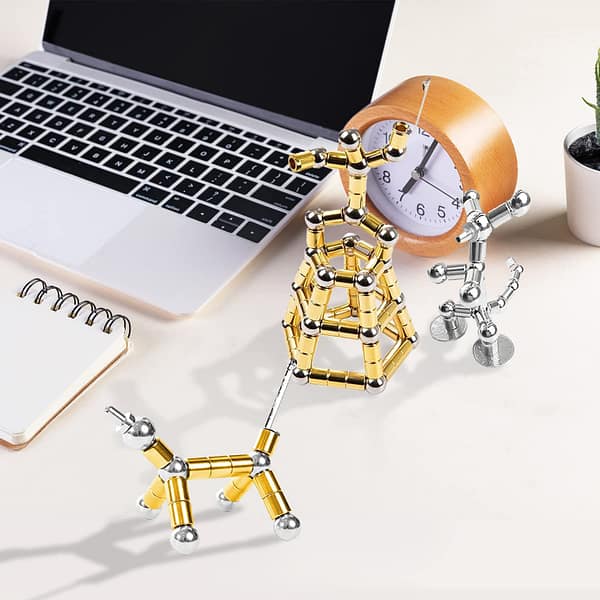 34Pcs Fidget Pen ,Multifunctional Deformable Magic Writing Pen for Adult Stress Relief,Creative Decoration for Office Desk(Gold)