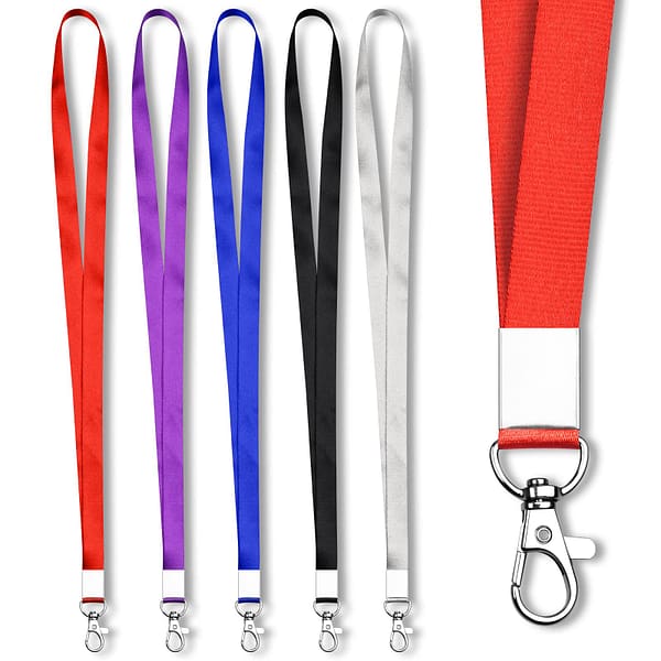 Emlimny 5 Colors Lanyards with Clip for ID Badges and Keys, Durable Neck Lanyard Strap for Teacher, Kids, Men, Women, Badge Holders for Keys, Wallet, Phone, Keychain, 5 PCS