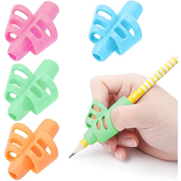 EMLIMNY Pencil Grips for Kids Handwriting - Toddler Pencil Grippers, Pen Grips Trainer for Beginners Preschoolers Kindergarten Children(4 Pack Pink, Green, Orange, Blue)