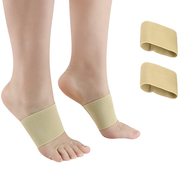 Copper Arch Support Sleeves (2PCS),Plantar Fasciitis Braces for Foot Care,Foot Compression Sleeve for Heel Spurs,Flat & Fallen Arches and High Arch Pain Relief,Arch Support Bands for Women & Men（nude）