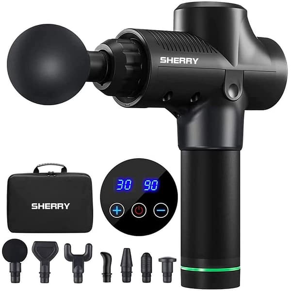 Massage Gun Muscle Massager, Handheld Deep Tissue Massage Electric Quiet Portable Massage Gun for Back Neck Shoulder Percussion Massage Gun