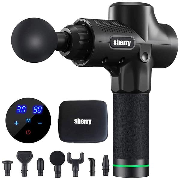 Massage Gun, Massage Gun Deep Tissue,Upgrade Percussion Muscle Massage Gun for Athletes, Handheld Deep Tissue Massager, Handheld Massager for Neck Back Pain Relief - Black