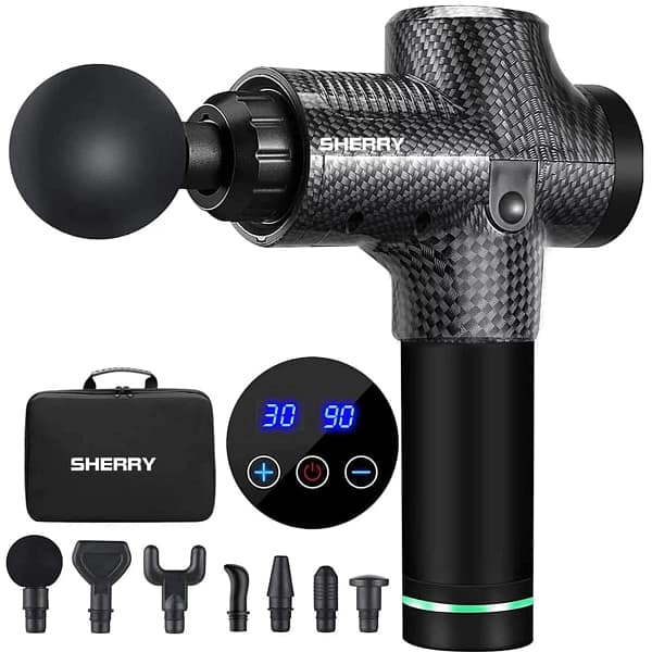 Massage Gun Muscle Massager, Quiet Deep Tissue Percussion Massager Handheld with Portable Case for Athletes Back Neck Shoulder Percussion Massage Gun