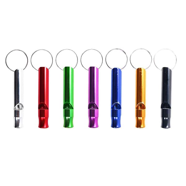 Emlimny 7Pack Extra Loud Whistles for Camping Hiking Hunting Outdoors Sports and Emergency Situations, Sturdy but Light Aluminium Key Chain Signals Multi-Colors