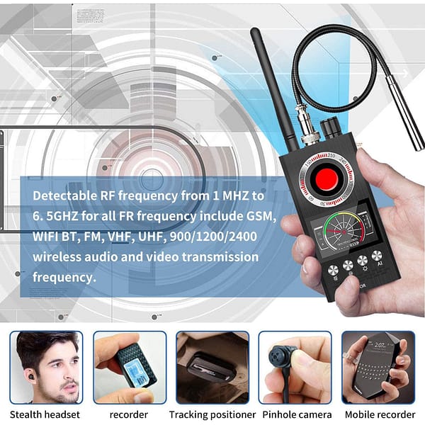 Camera Detector & RF Finder, Bug Detector, Wireless Camera Detector for GPS Tracking GSM Listening Device Finder（specialized Upgraded Version）