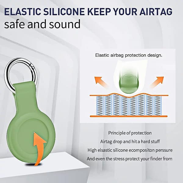 4 Pack AirTag Holder with Keychain -Sherry AirTag Case with Anti-Lost Keychain, Protective Air Tag, Item Finders, for Dog, Cat, Keys, Wallet, Backpacks