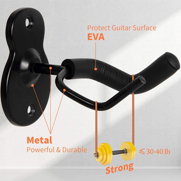 Guitar Wall Mount Hangers 3 Pack, Guitar Style Wall Holders Hooks Stands for Acoustic Electric Bass Classical Ukulele Guitars Emlimny