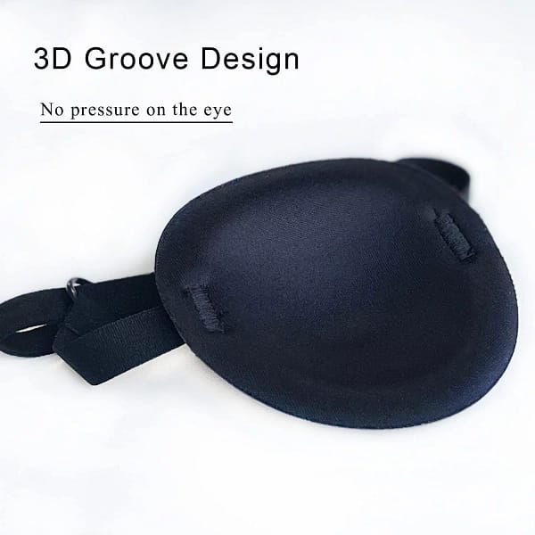 2PCS Eye Patch, Adjustable Eye Patches, Medical Eye Patch, Amblyopia Lazy Eye Patches for Left or Right Eyes, Black 2.95 x 2.76 inches